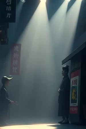 霓虹熄灭之后海报，凌晨街头熄灭的招牌与单人背影