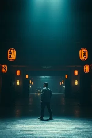 长街短梦海报，雨后长街倒映着橱窗灯光