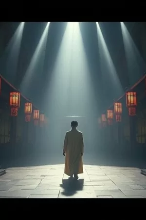 凌晨四点的电台海报，直播间调音台与暖色台灯